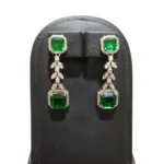 925-Sterling Silver Earring With Synthetic Emerald Stone-01