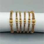 925-Sterling Silver Electro-Gold Platted 4 Bangles & 2 Kara Set-01