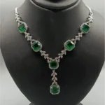 925 Sterling Silver Synthetic Emerald Stone-01