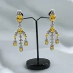 925 Sterling Silver Synthetic Yellow Topaz Earring-02