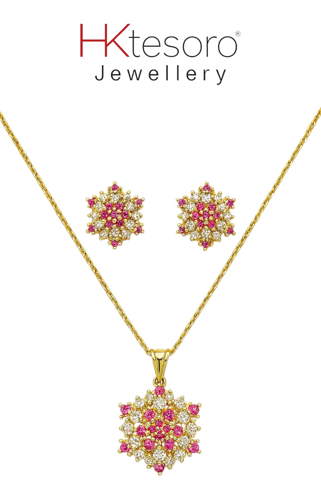 SKU - PS017 Gold Platted 925-Sterling Silver Pendant Set