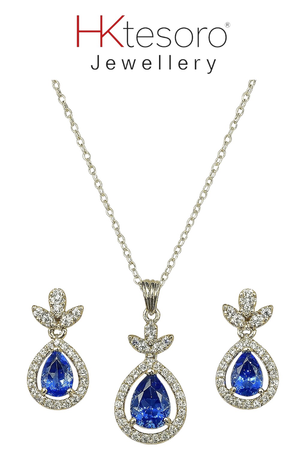SKU - PS010 925 Sterling Silver Synthetic Emerald Pendant Set