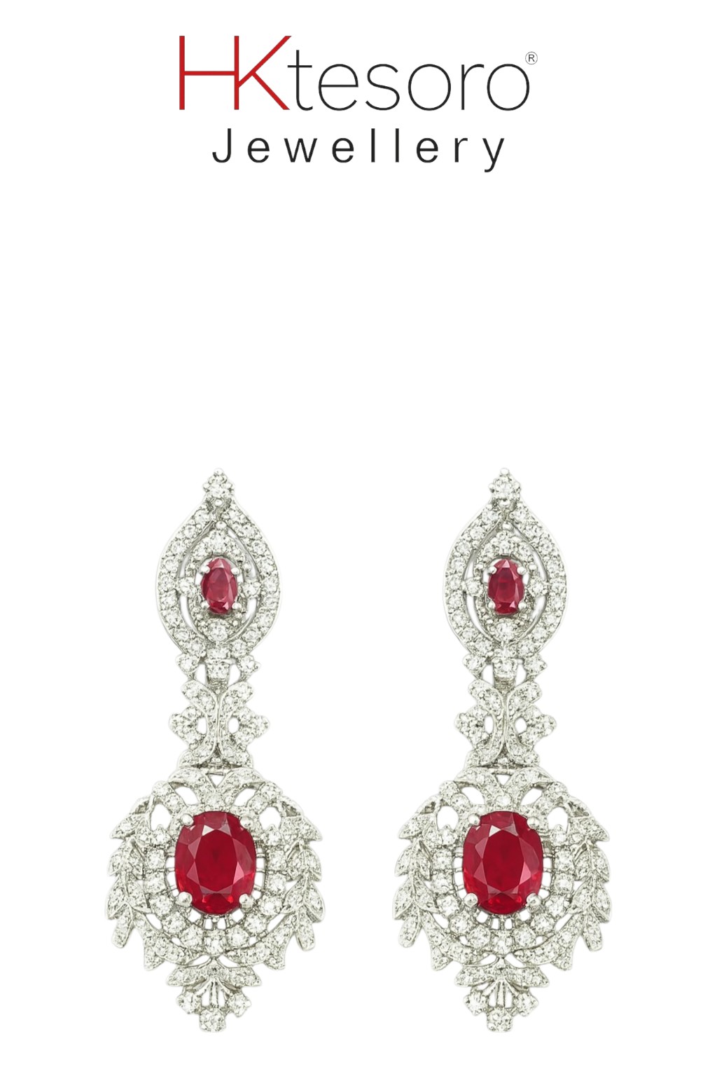 SKU - ER009 925 sterling silver Synthetic Ruby Earrings