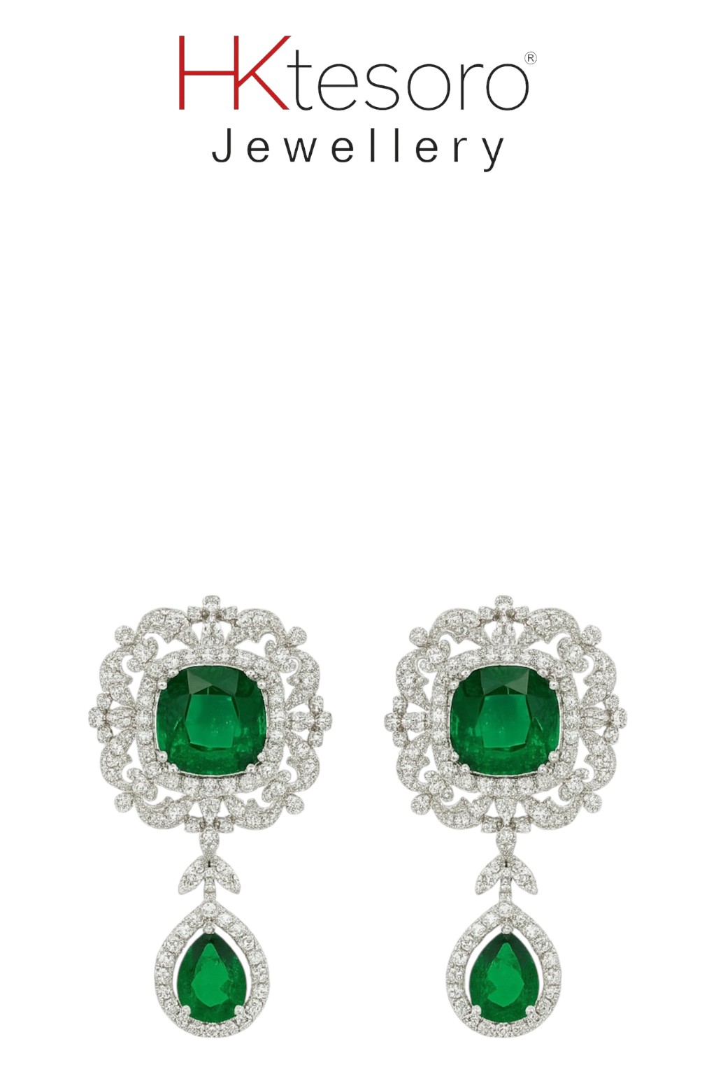 SKU - ER029 Synthetic Emerald Earring Made In 925-Sterling Silver.