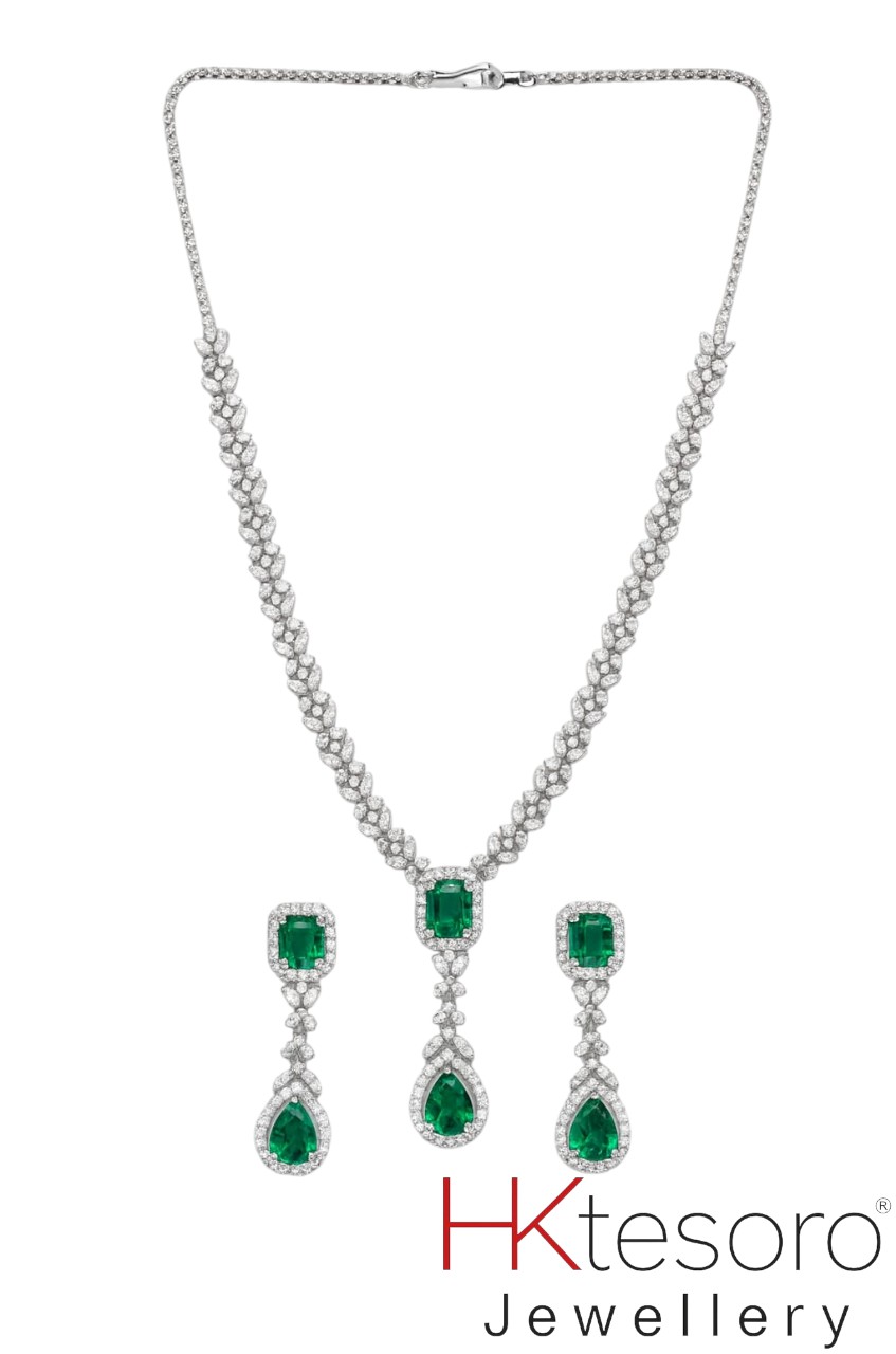 SKU - S015 925 Sterling Silver Synthetic Blue sapphire Set