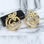925 Sterling Silver Swirl and Sparkle Diamond Style Tops-01