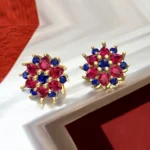 925 Sterling Silver synthetic multi Floral Gemstone Tops-01