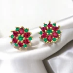 925 Sterling Silver synthetic multi Floral Gemstone Tops-01