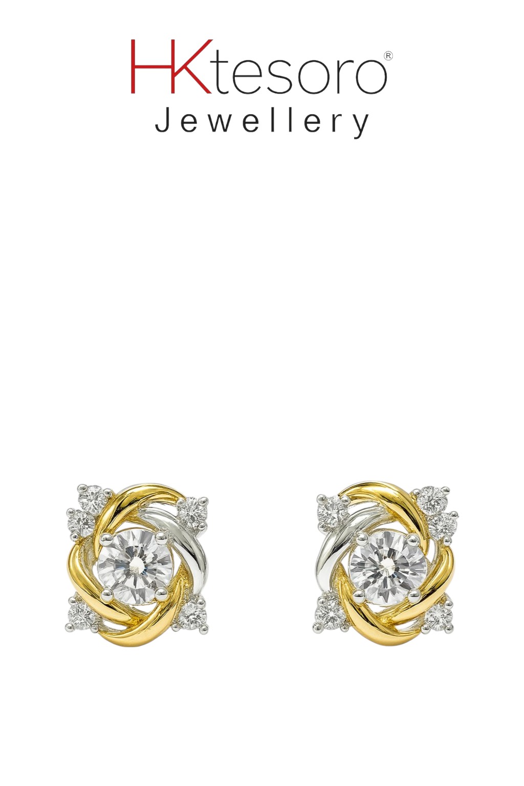 SKU - T011 925 Sterling Silver Dual Harmony Diamond Style Tops