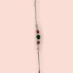 Emerald And Ruby Radiance 925-Sterling Silver Diamond Style Bracelet-01