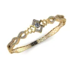 Golden Glimmer Diamond Style 925-Sterling Silver Bracelet-01