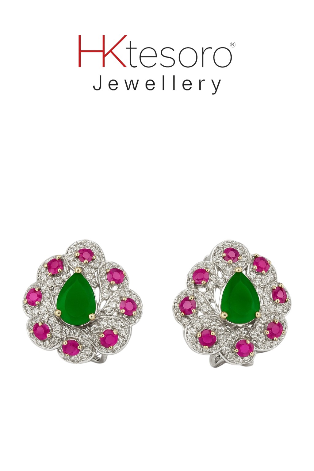 SKU – T023 925 Sterling Silver Pink Synthetic Jade Emerald Harmony Tops