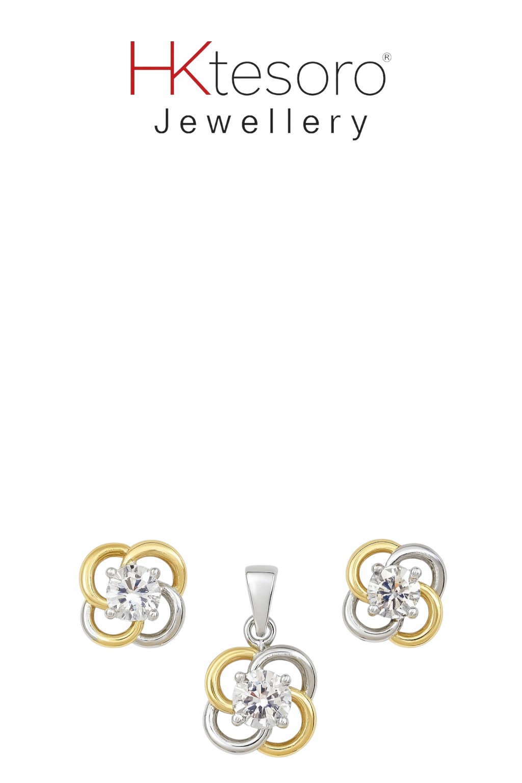 SKU - PS001 925 Sterling silver Flower style Pendant set