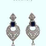SKU - ER002 925 Sterling silver Synthetic Blue sapphire Earring white-Photoroom