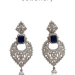 SKU - ER002 925 Sterling silver Synthetic Blue sapphire Earring white-Photoroom