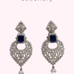 SKU - ER002 925 Sterling silver Synthetic Blue sapphire Earring white-Photoroom