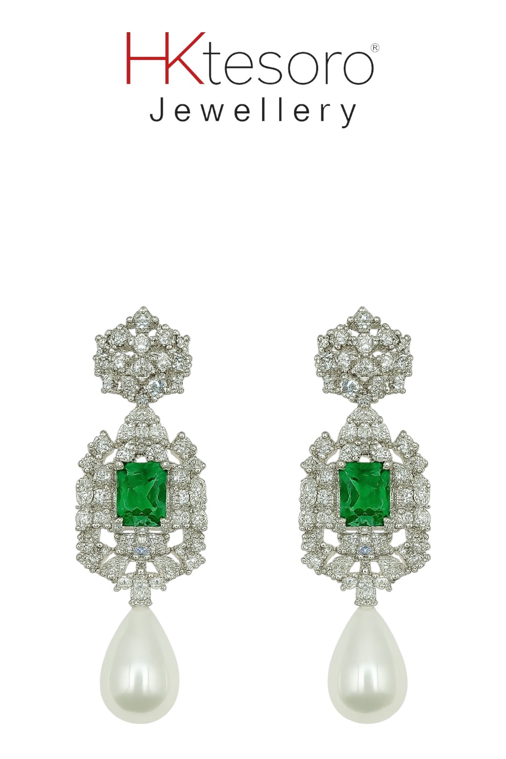 SKU - ER030 925 Sterling Silver Verdant Glow Earrings