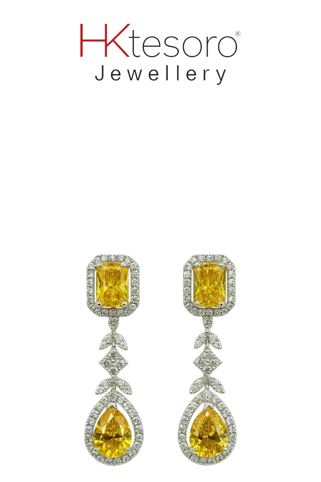SKU – ER035 925 Sterling Silver Golden Glow Earrings