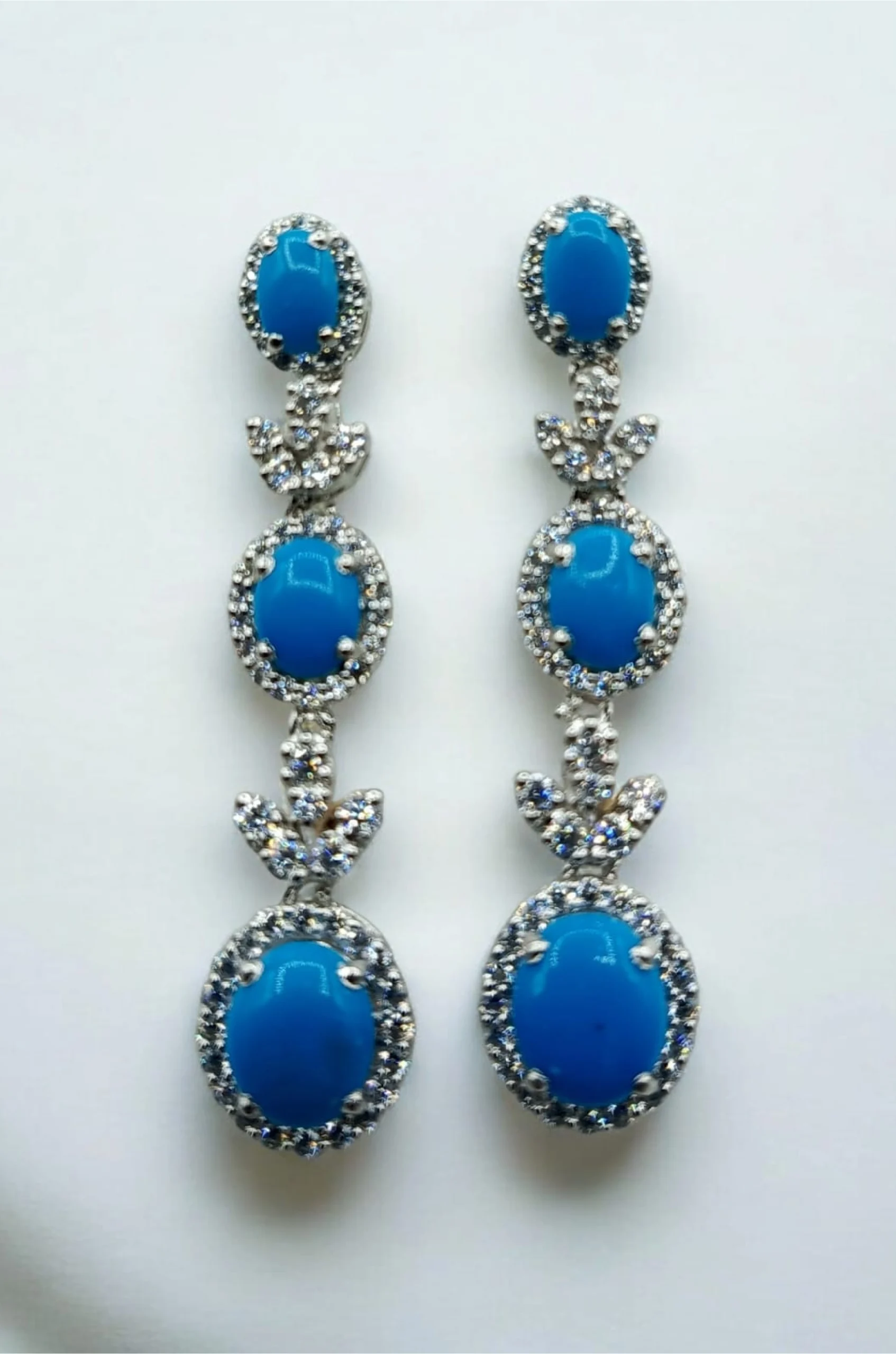 SKU ER036 925 Sterling Turquoise Serenity Earrings