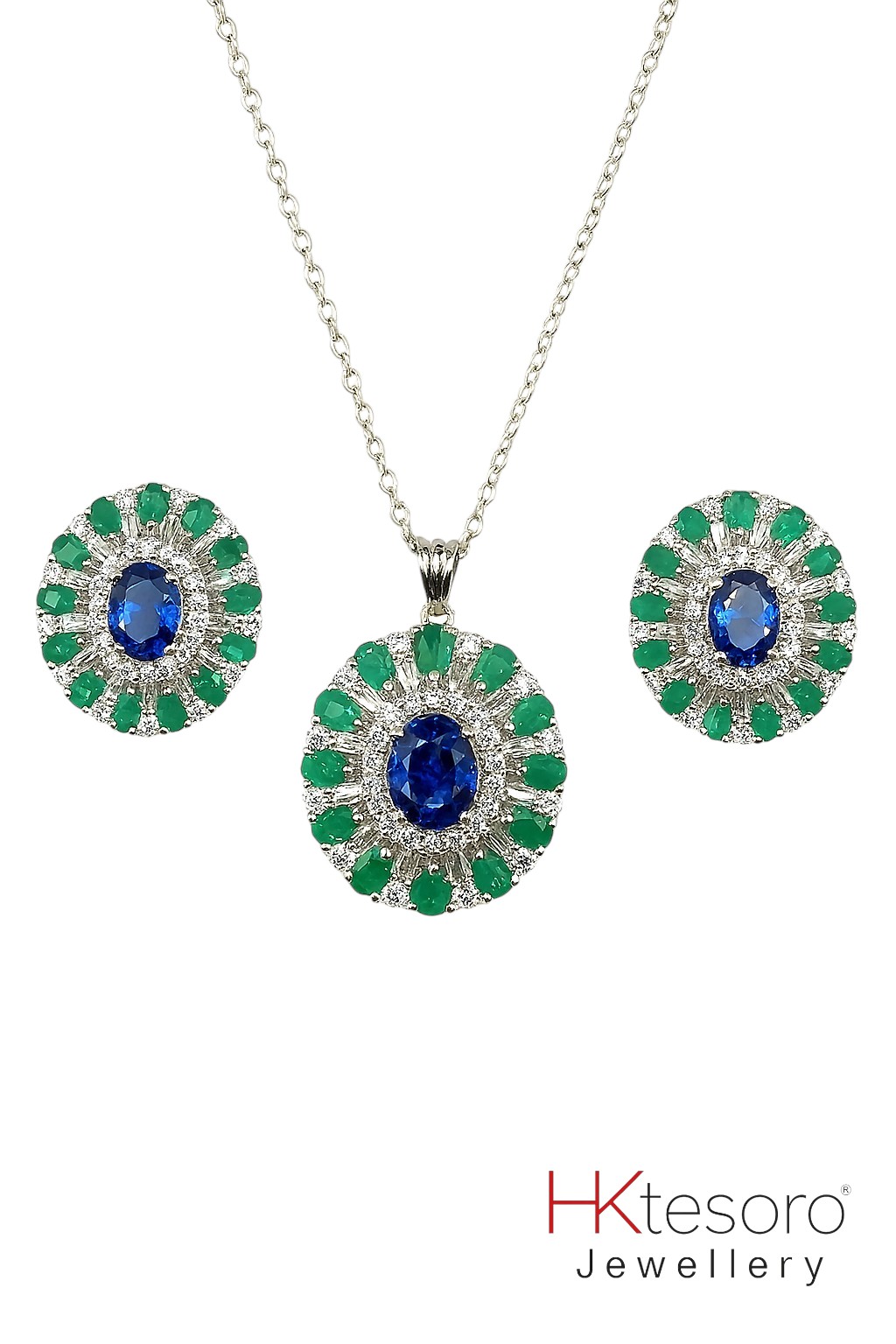 SKU – PS033 925 Sterling Silver Eterna Glow Pendant Set
