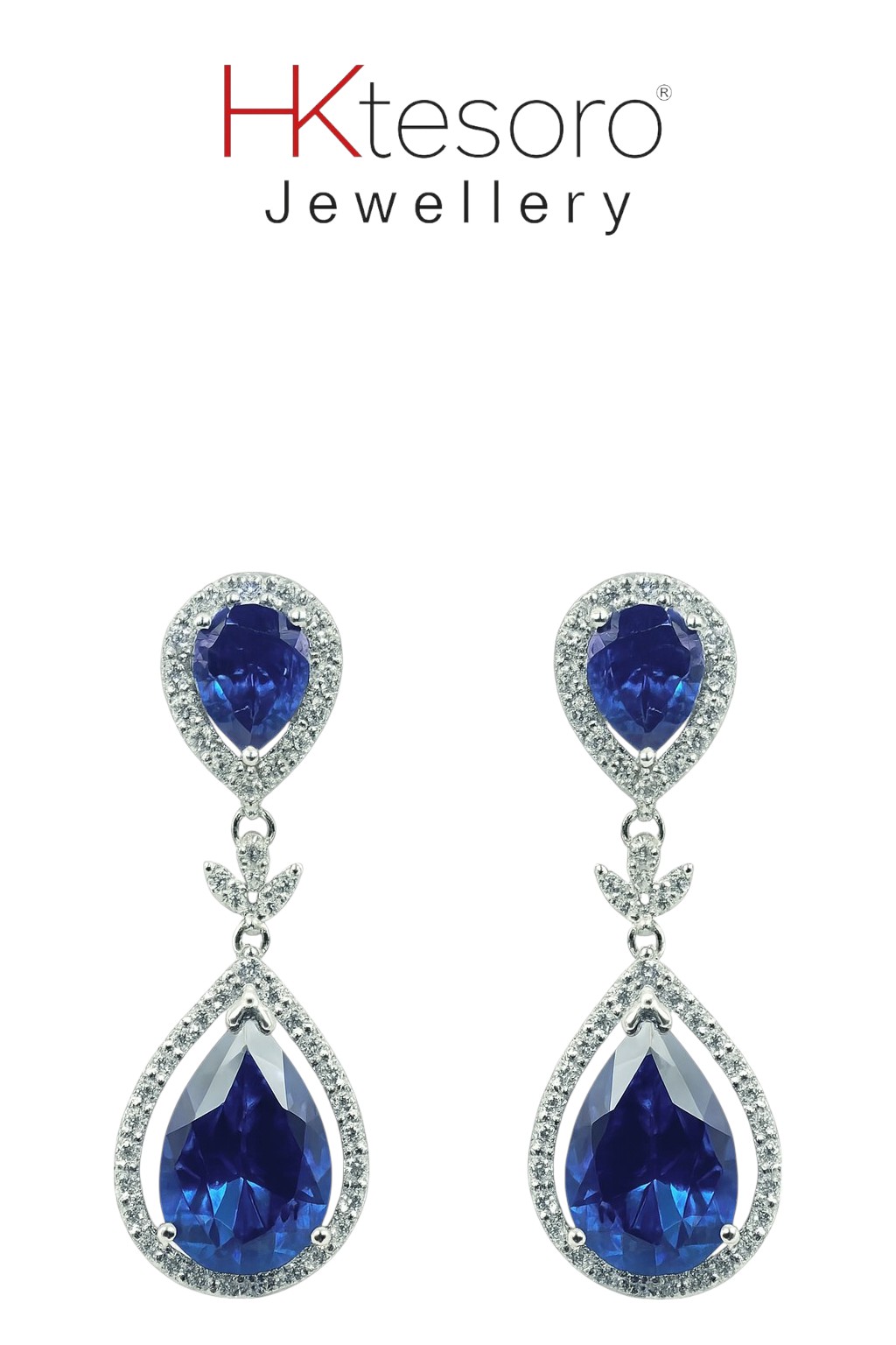 SKU – ER037 925 Sterling Synthetic Blue Sapphire Earrings