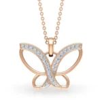 Resize_Butterfly Charm Necklace, SGL Certified 0.23 Ct Diamond Statement Pendant