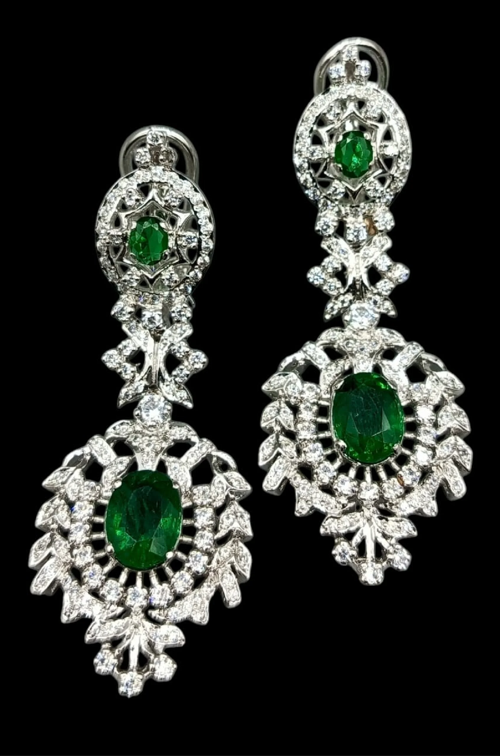 SKU ER039 925 Sterling Verdant Elegance Earrings