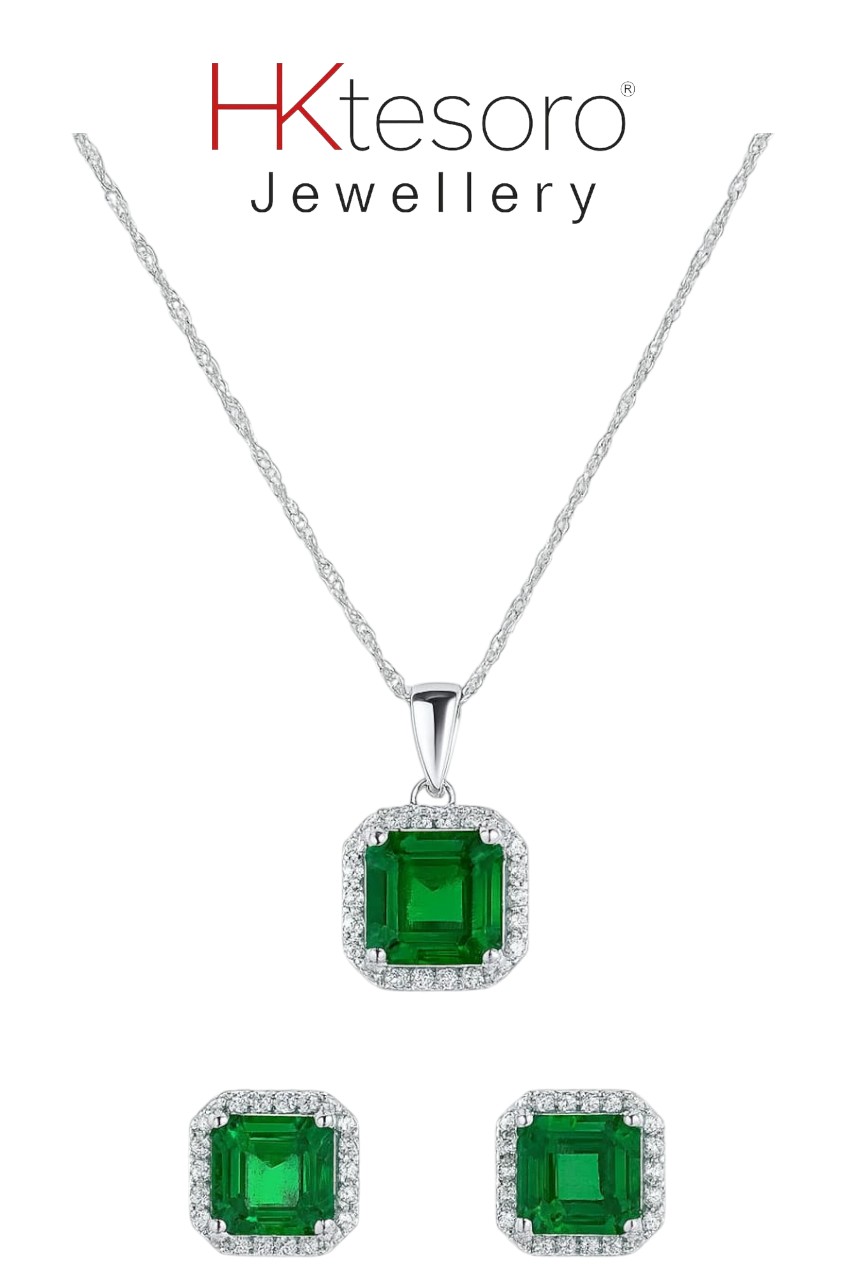 SKU – PS028 925 Sterling Serene Sapphire Pendant Set