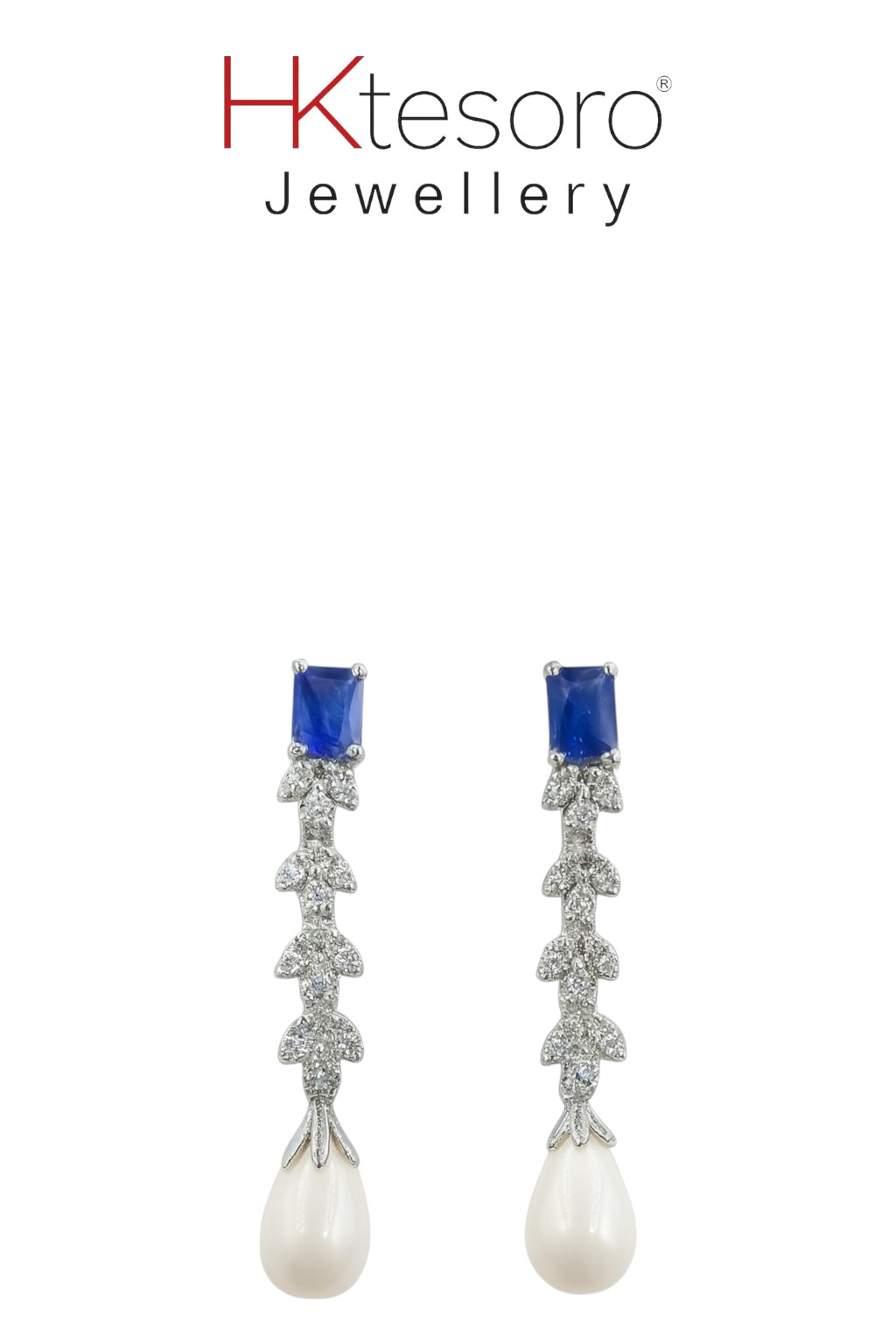 SKU – ER040 925 Sterling silver Pearl Cascade Drops