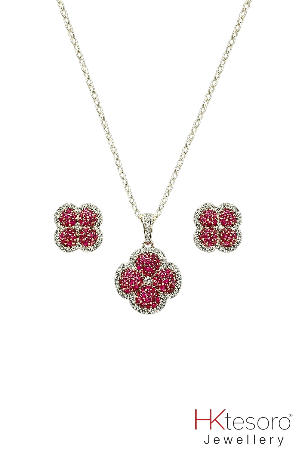 SKU – PS035 925 Sterling Silver Floral Radiance Ensemble