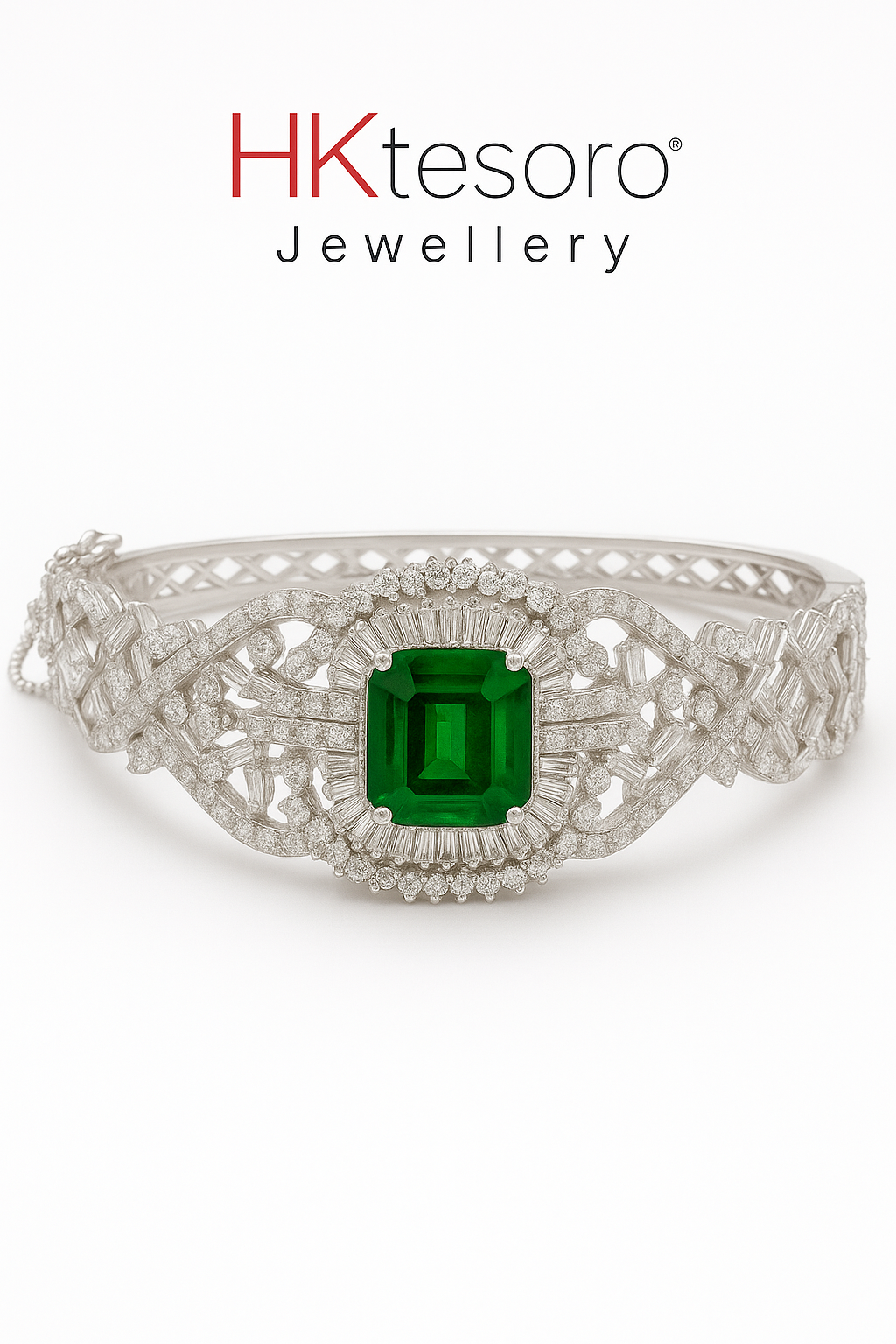 SKU – BR024 925 Sterling Silver Emerald Royale Bracelet