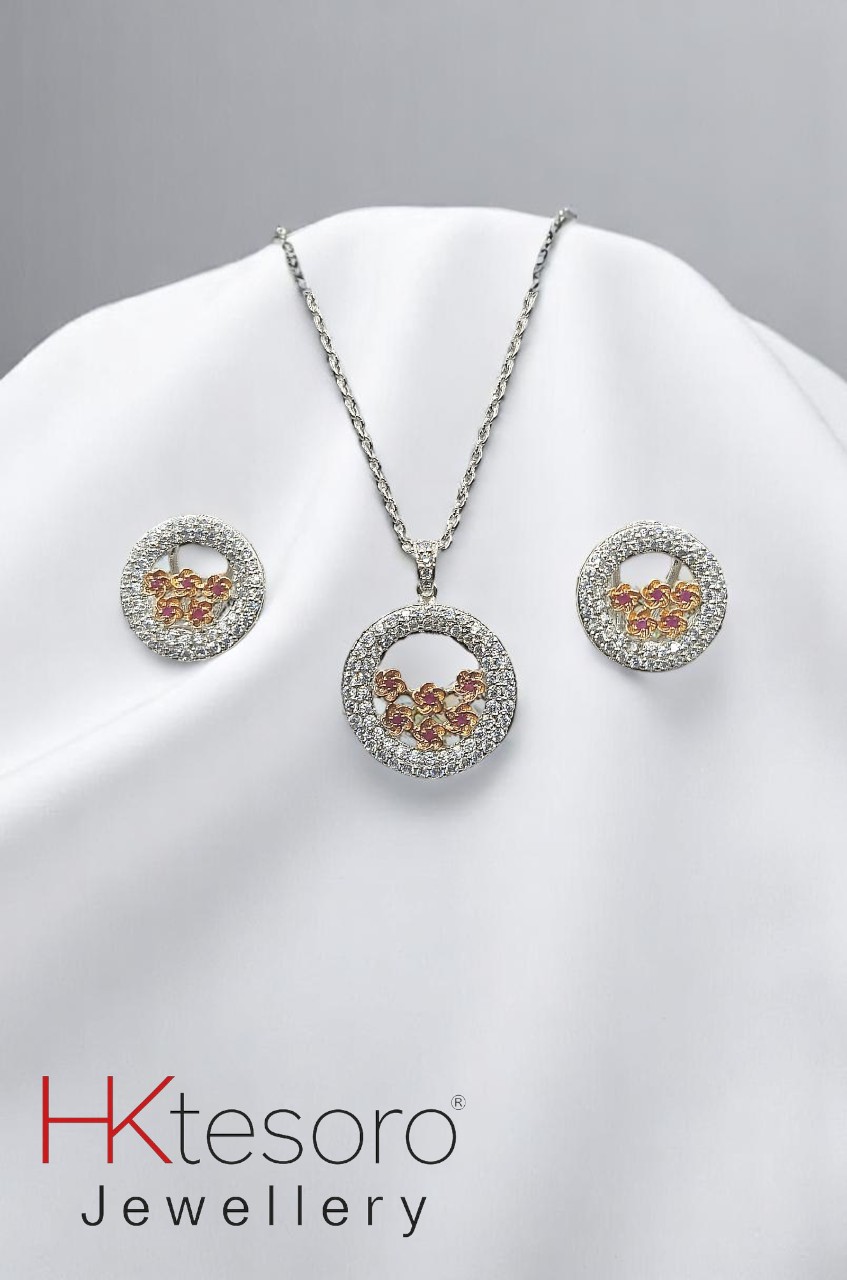 SKU – PS045 925 Sterling Silver Radiant Blossom Set By Hk Tesoro
