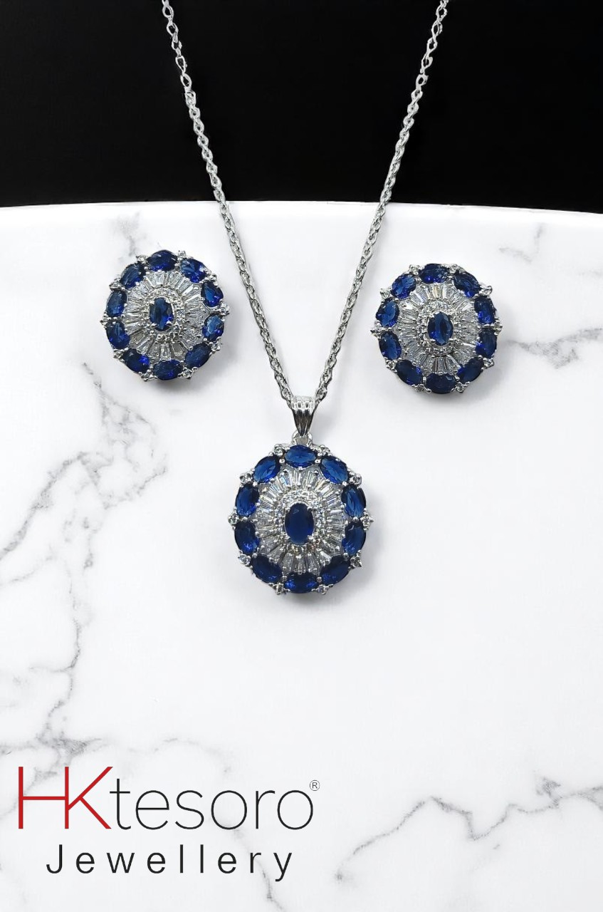 SKU – PS047 925 Sterling Silver Azure Elegance Set By Hk Tesoro
