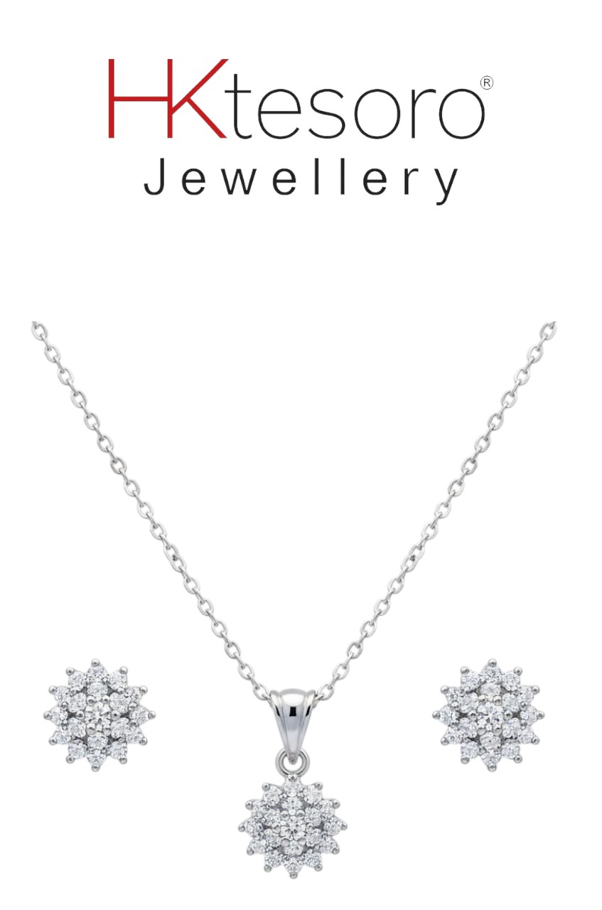 SKU – PS046 925 Sterling Silver  Frosted Bloom Set By HK Tesoro