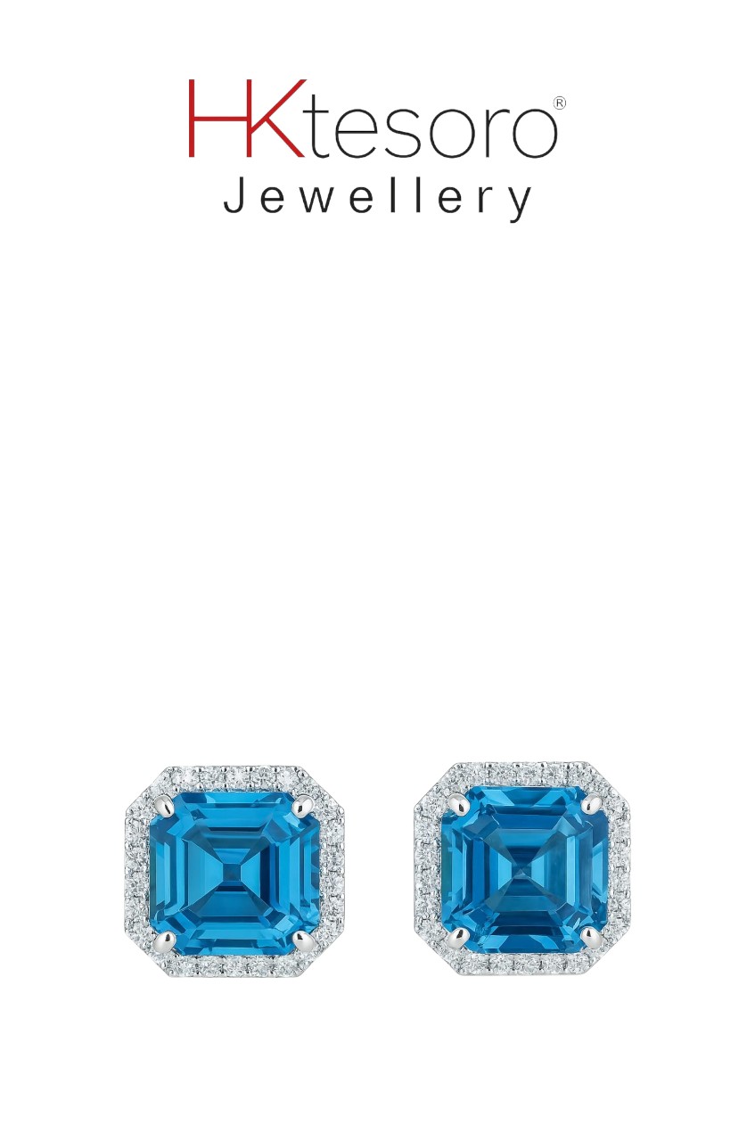 SKU -T061 925 Sterling Silver Azure Radiance Stud by HK Tesoro