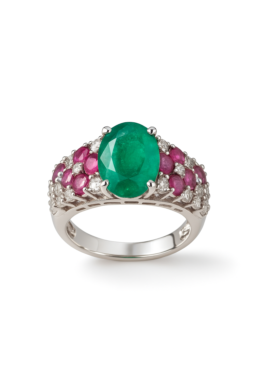 SKU – R052 Sterling Silver Emerald Royale Ruby Ring