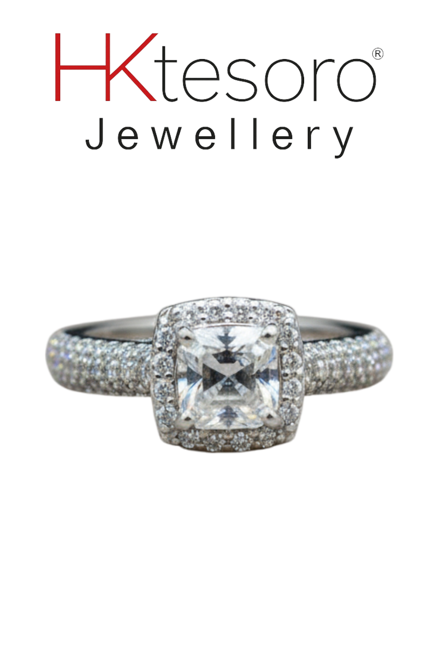 SKU – R051 Luxurious Cushion Cut Diamond Halo Ring
