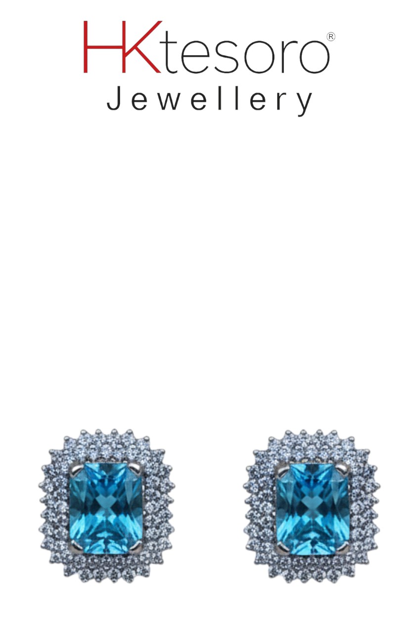 SKU -T067 HKtesoro Blue Stone Studs