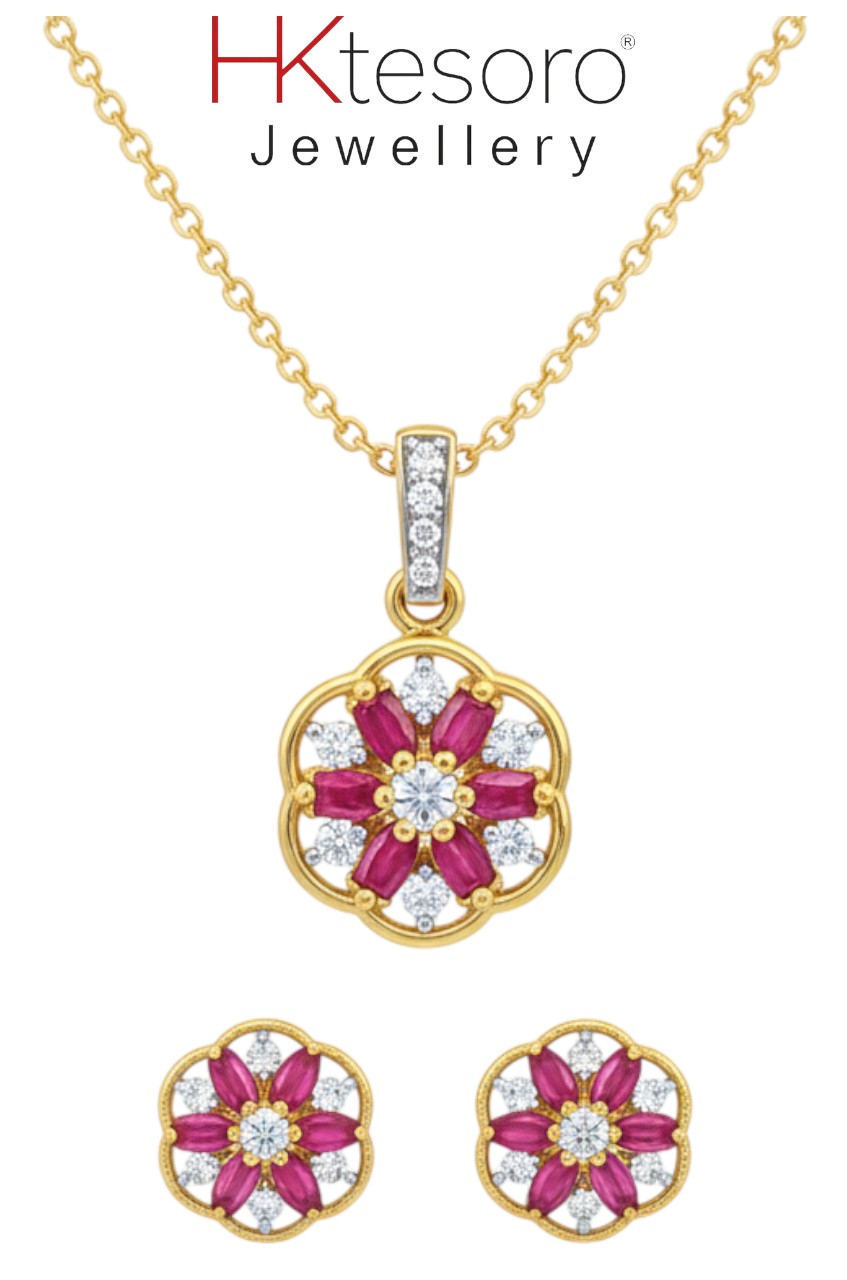 SKU – PS065 HKtesoro Scarlet Petal Jewellery Set