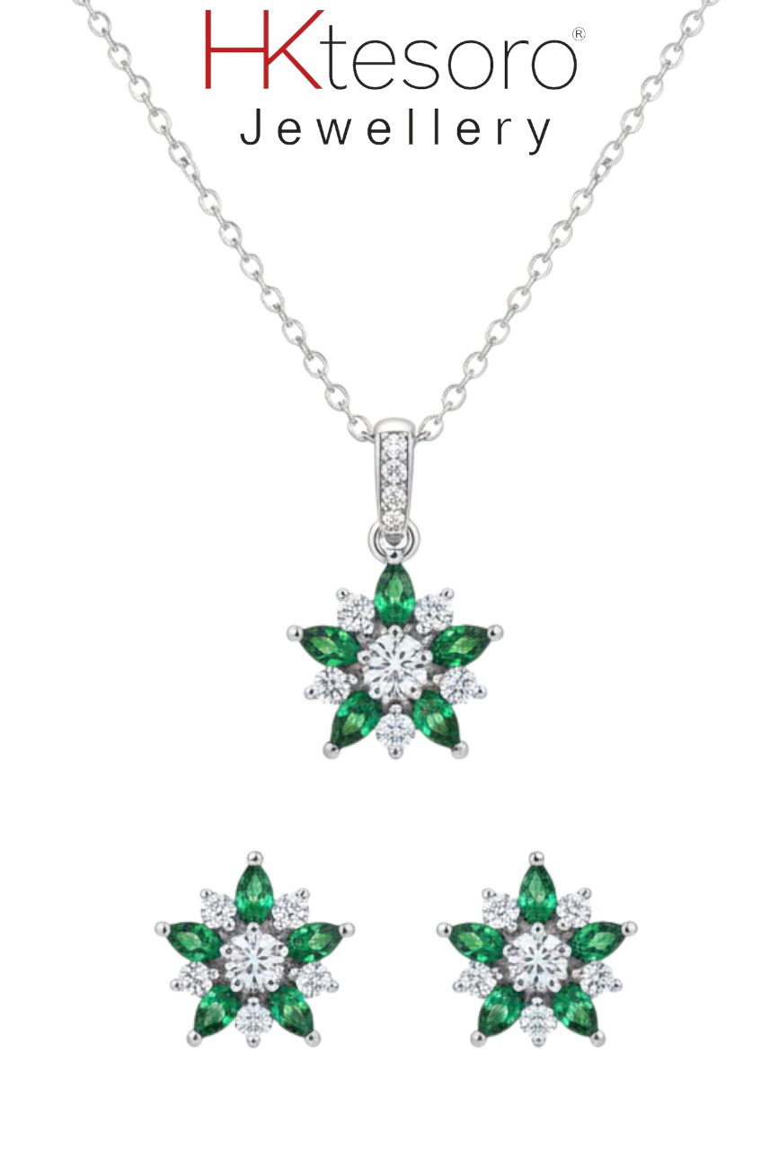 SKU – PS057 Ruby Snowflake Pendant and Tops Set