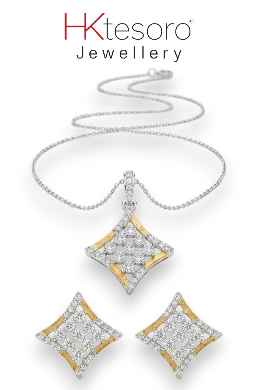 SKU – PS093 Royal Lattice Diamond Duo Set