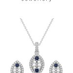 SKU – PS119 Sapphire Leaf Halo Pendant Set ChatGPT Image Jul 7, 2026, 06_26_25 PM